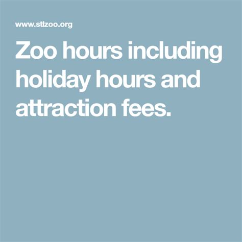 st louis zoo hours|Hours and Prices .